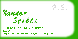 nandor stibli business card